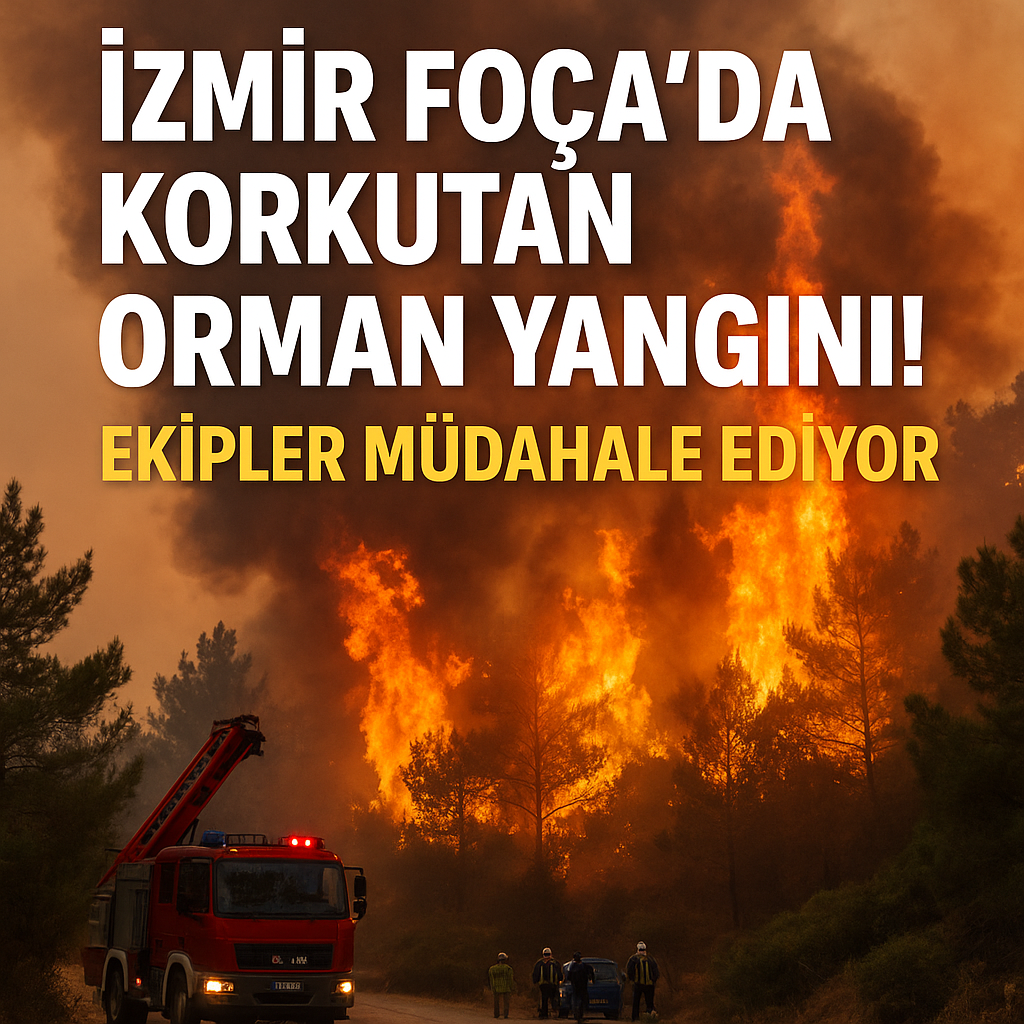 İzmir Foça’da Korkutan Orman Yangını! Ekipler Müdahale Ediyor